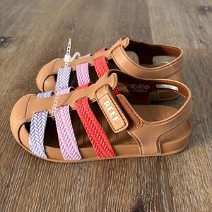NWOT Reef Kids Fishermen Sandals in Tan, Pink, Red Size: 13C